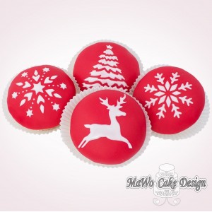 weihnachtliche Cupcakes „rot-weiß“